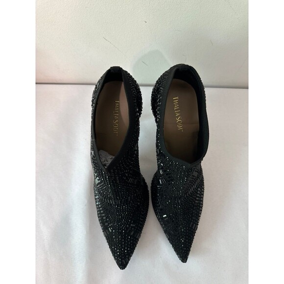 THALIA SODI KARMEN BLACK RHINESTONE BOOTIE 9.5 - Picture 2 of 5